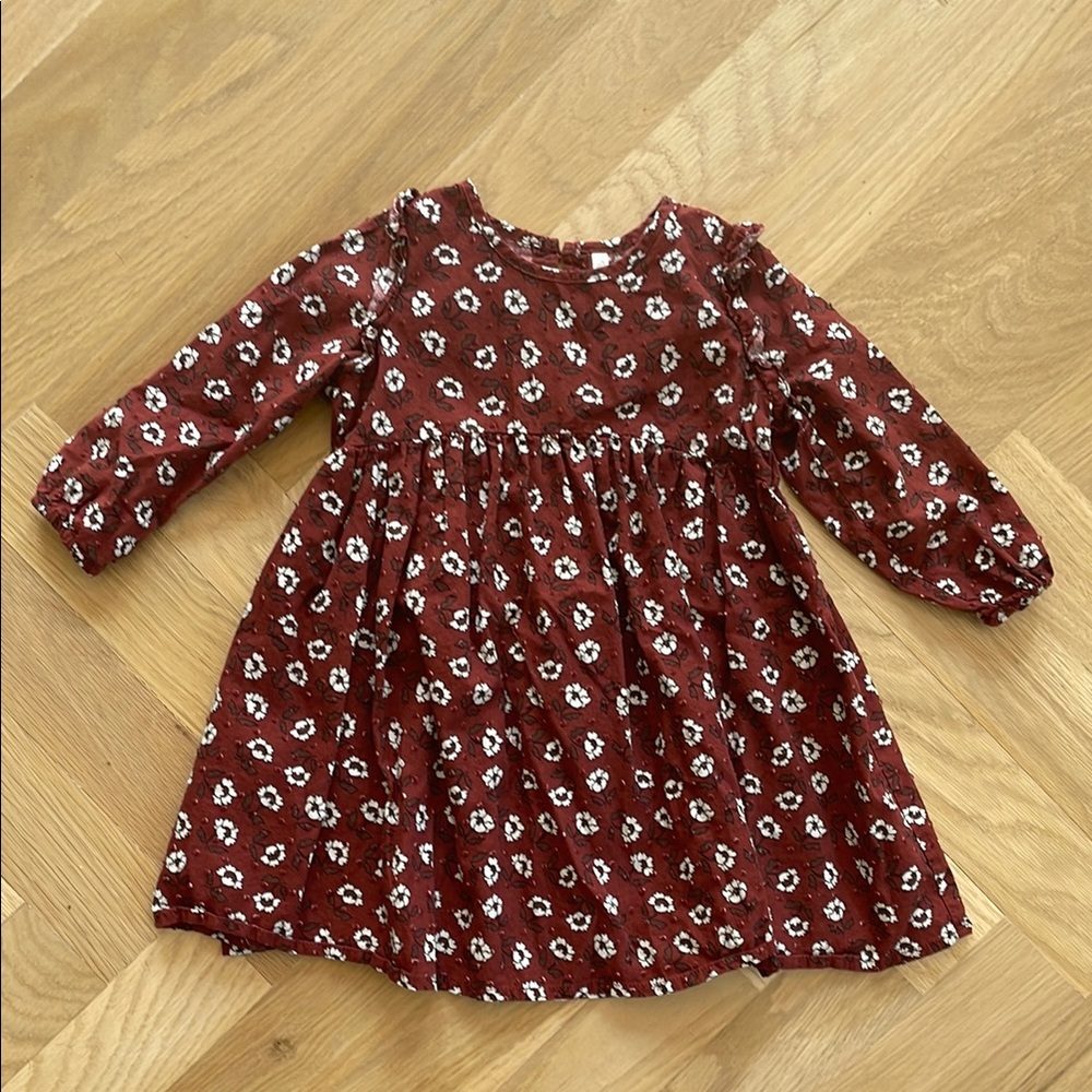 Rylee + Cru Red Smocked Sundress with Long Bishop Sleeves